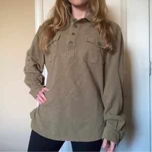 Brown Henley Long Sleeve Shirt Eddie Bower